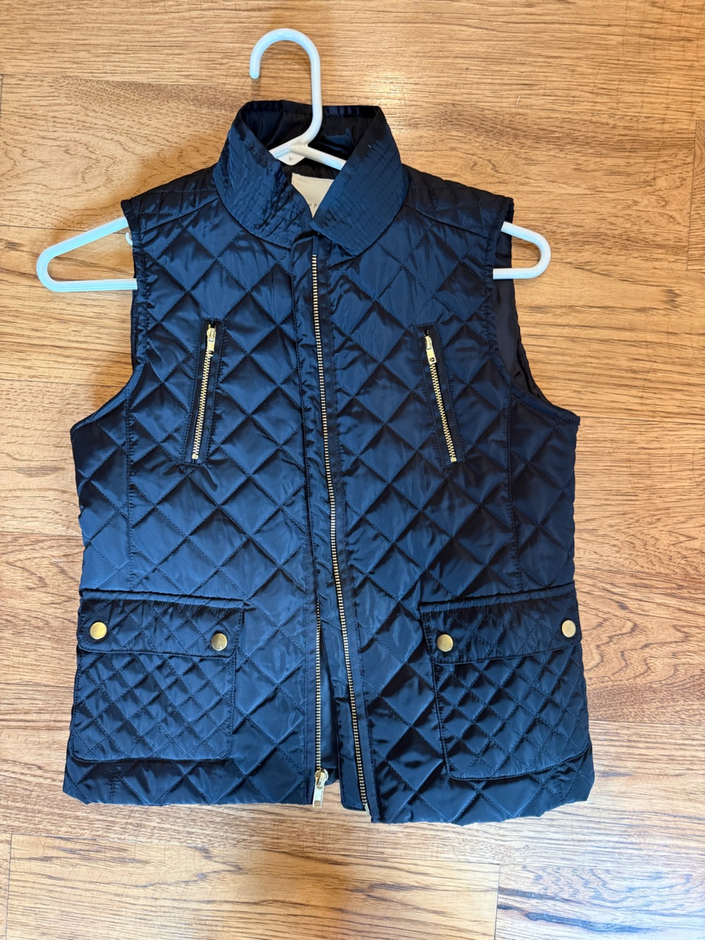 Copper Key Navy Quilted Vest with Gold Hardware